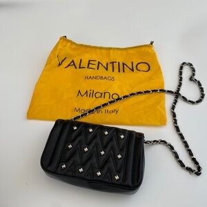 Valentino by Mario Valentino Studded Diamond Leather Crossbody Bag